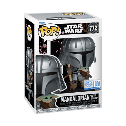Funko Pop! Star Wars The Mandalorian with Grogu #772 Vinyl Figure Box View